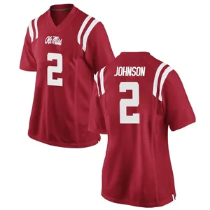 Cedric Johnson Nike Ole Miss Rebels Women's Game Football College Jersey - Red
