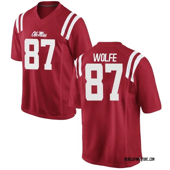 Hudson Wolfe Nike Ole Miss Rebels Men's Game Football College Jersey - Red