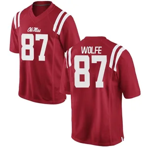 Hudson Wolfe Ole Miss Rebels Men's Replica Football College Jersey - Red